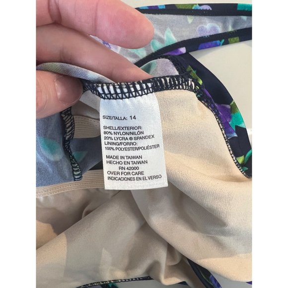 Basic Editions vintage floral one piece size 14 - Picture 8 of 8